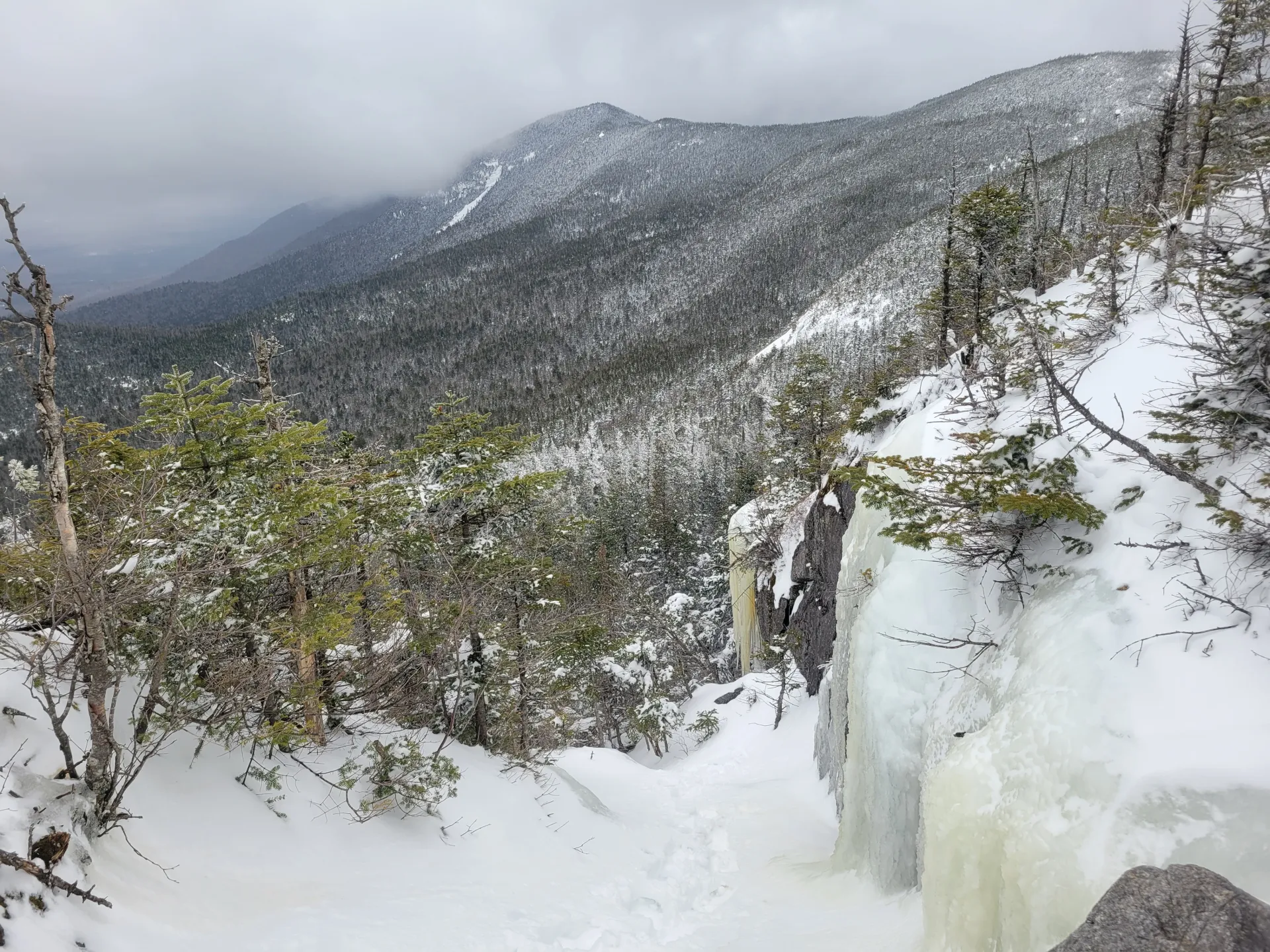 An icy spot on a winter hike