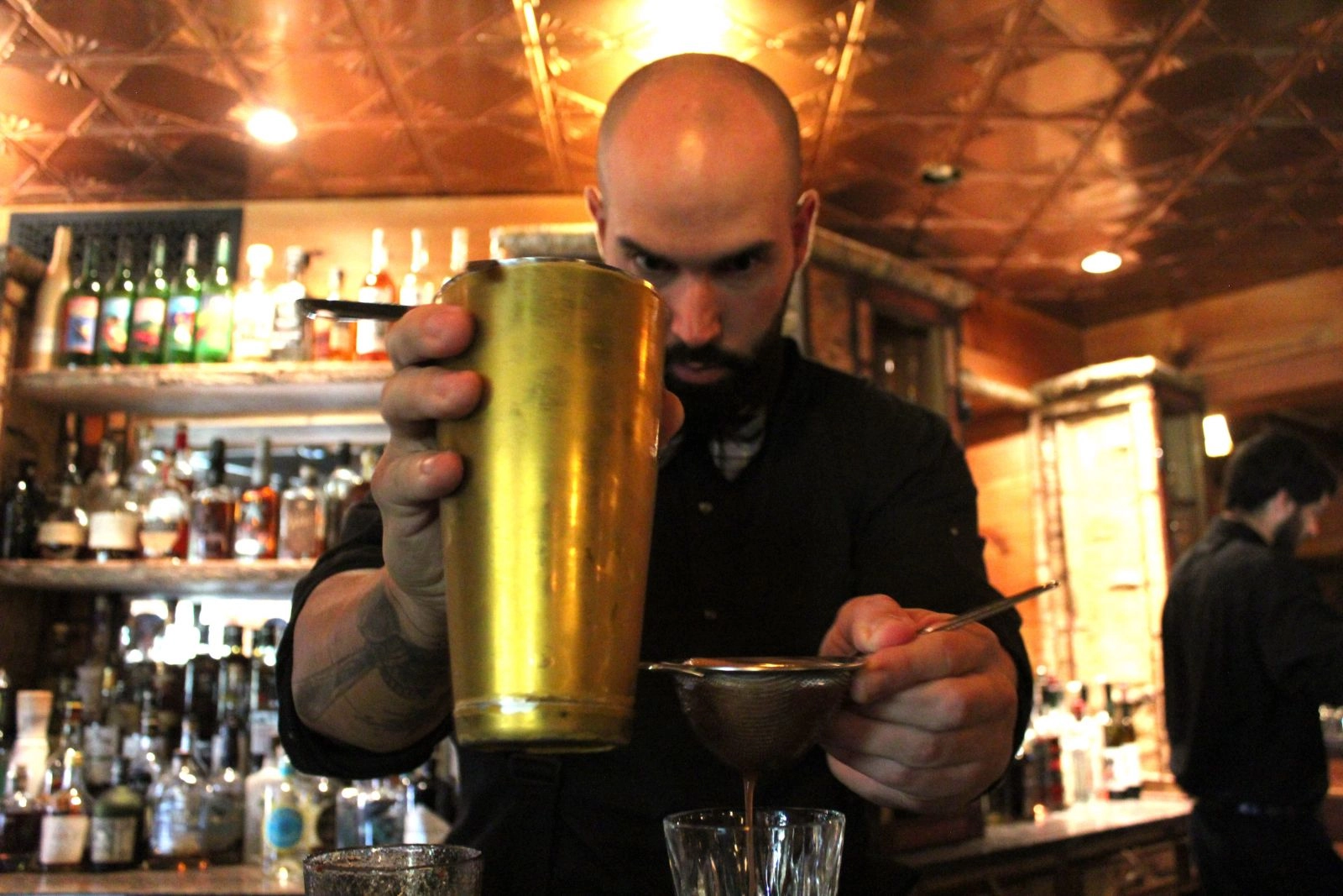 The mixology master at work.