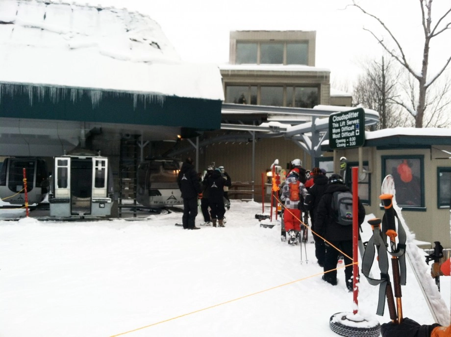 First Tracks program at Whiteface loading the gondola