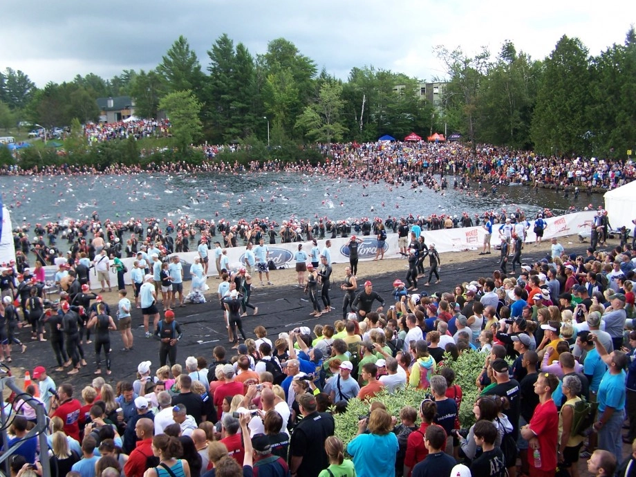 Ironman Lake Placid swim start