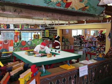 Santa at Santa's workshop