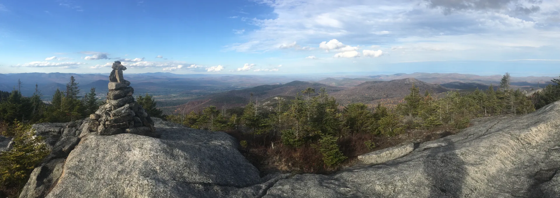 The expansive view from the top of a mountain