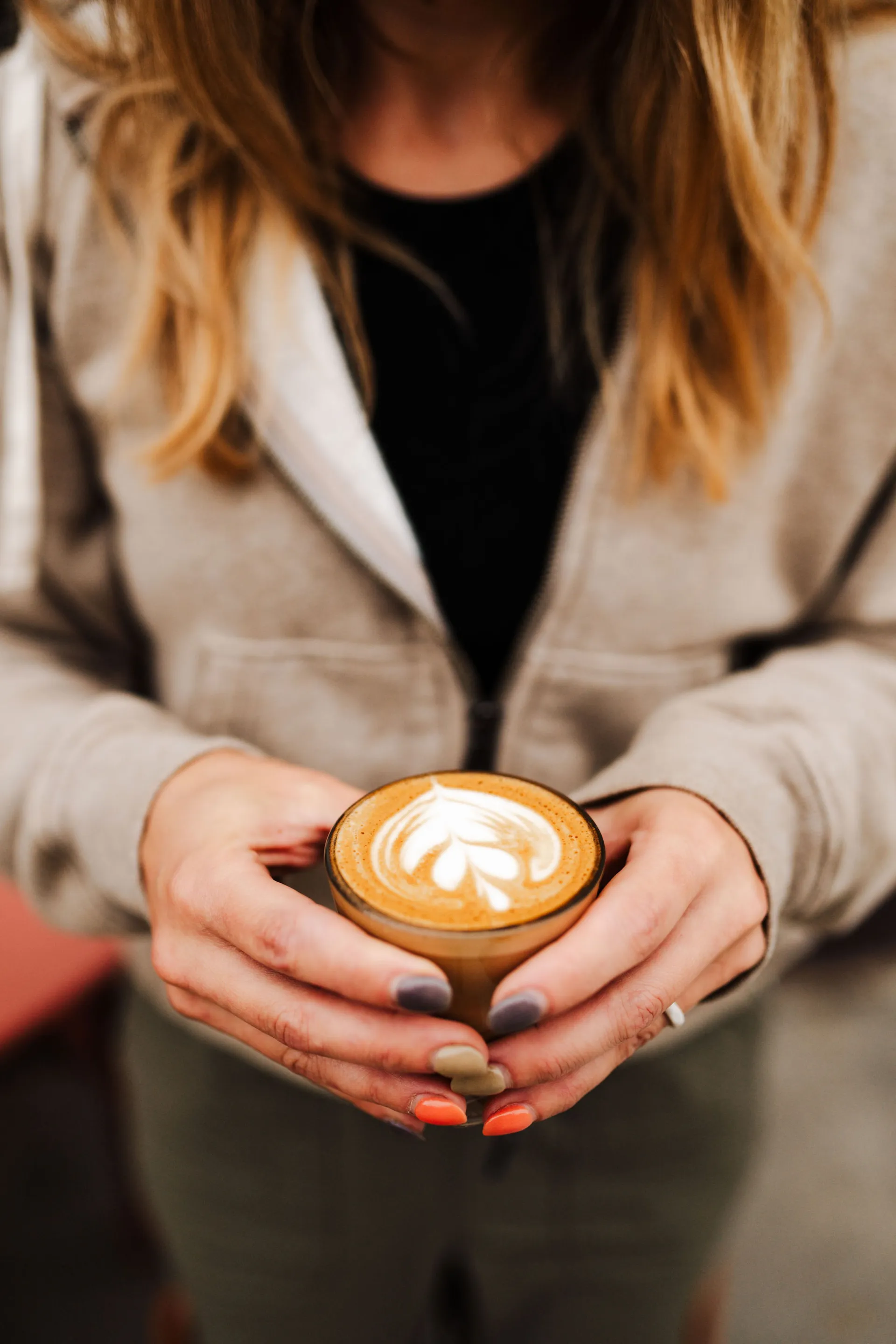 Cortado with cream art