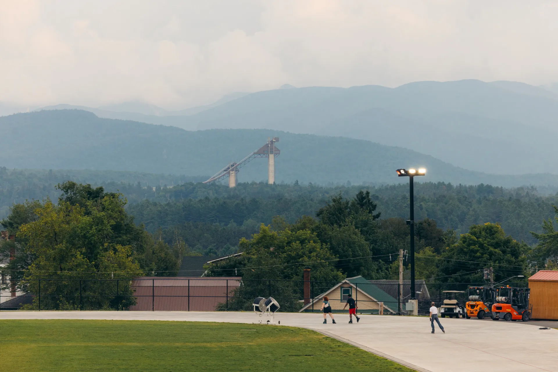 Inline skaters on the Olympic Oval.