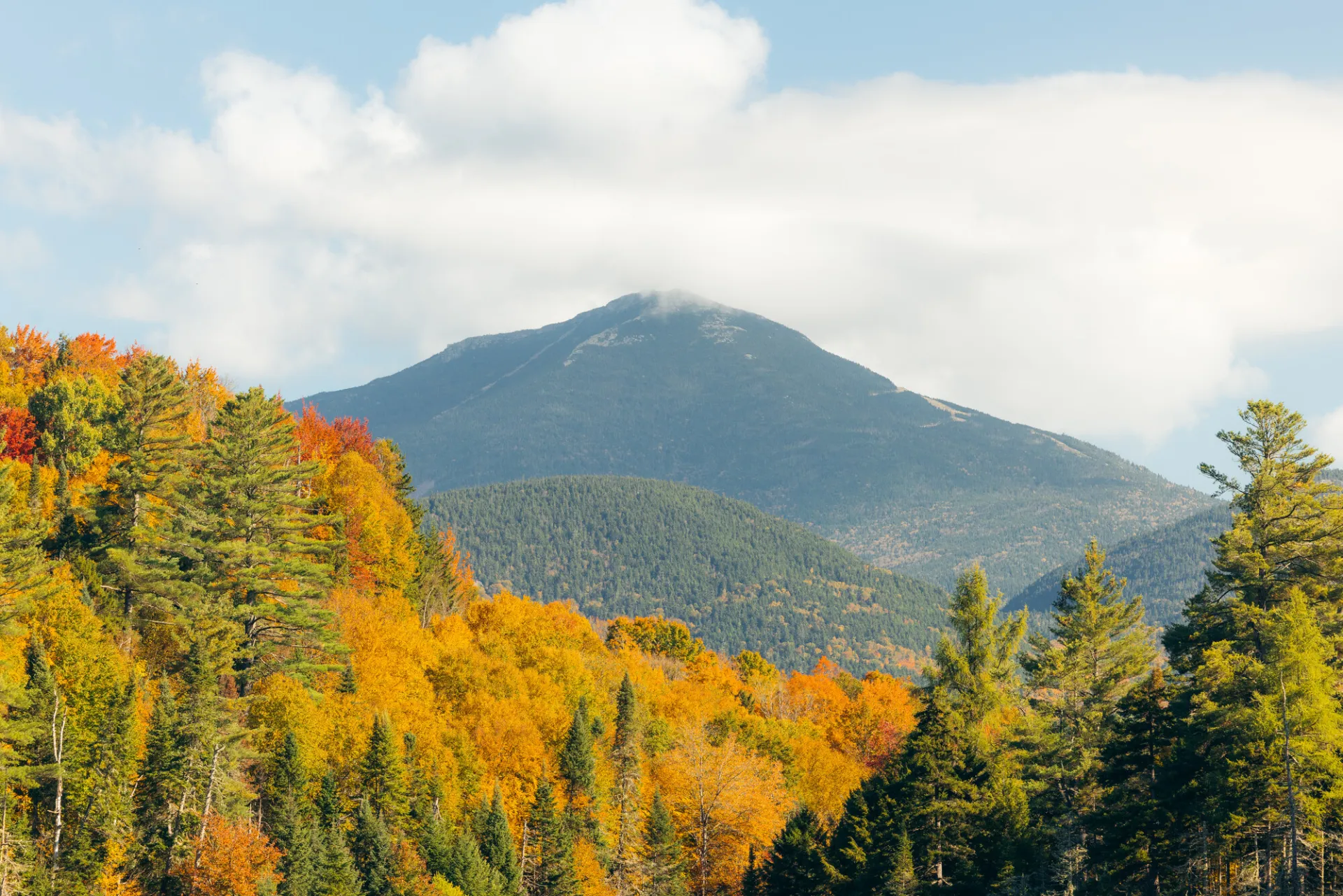 A view of Whiteface Mountain in the fall.