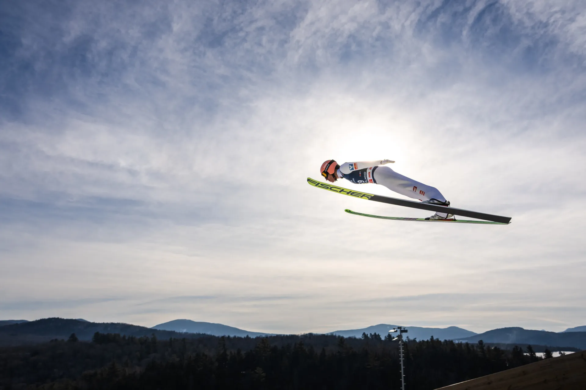 Ski Jumper over Lake Placid