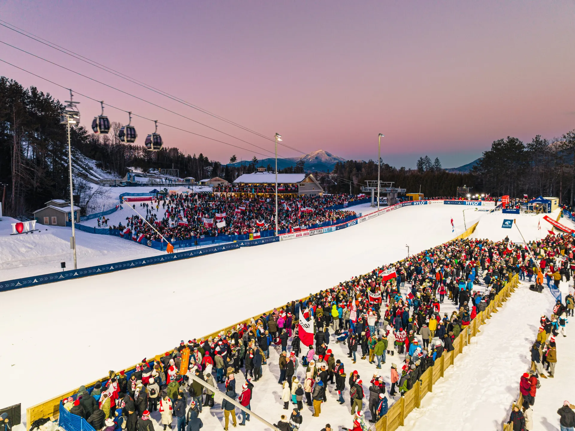 A crowd of spectators at the Ski Jumping World Cup.