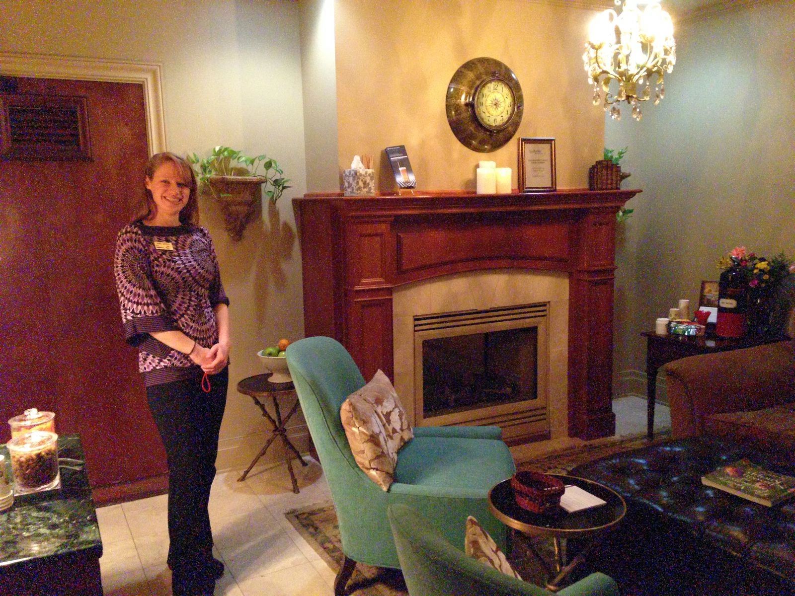 Annie shows me the Ladies' Sanctuary - the perfect place to quietly relax on the way to and from an outstanding treament.