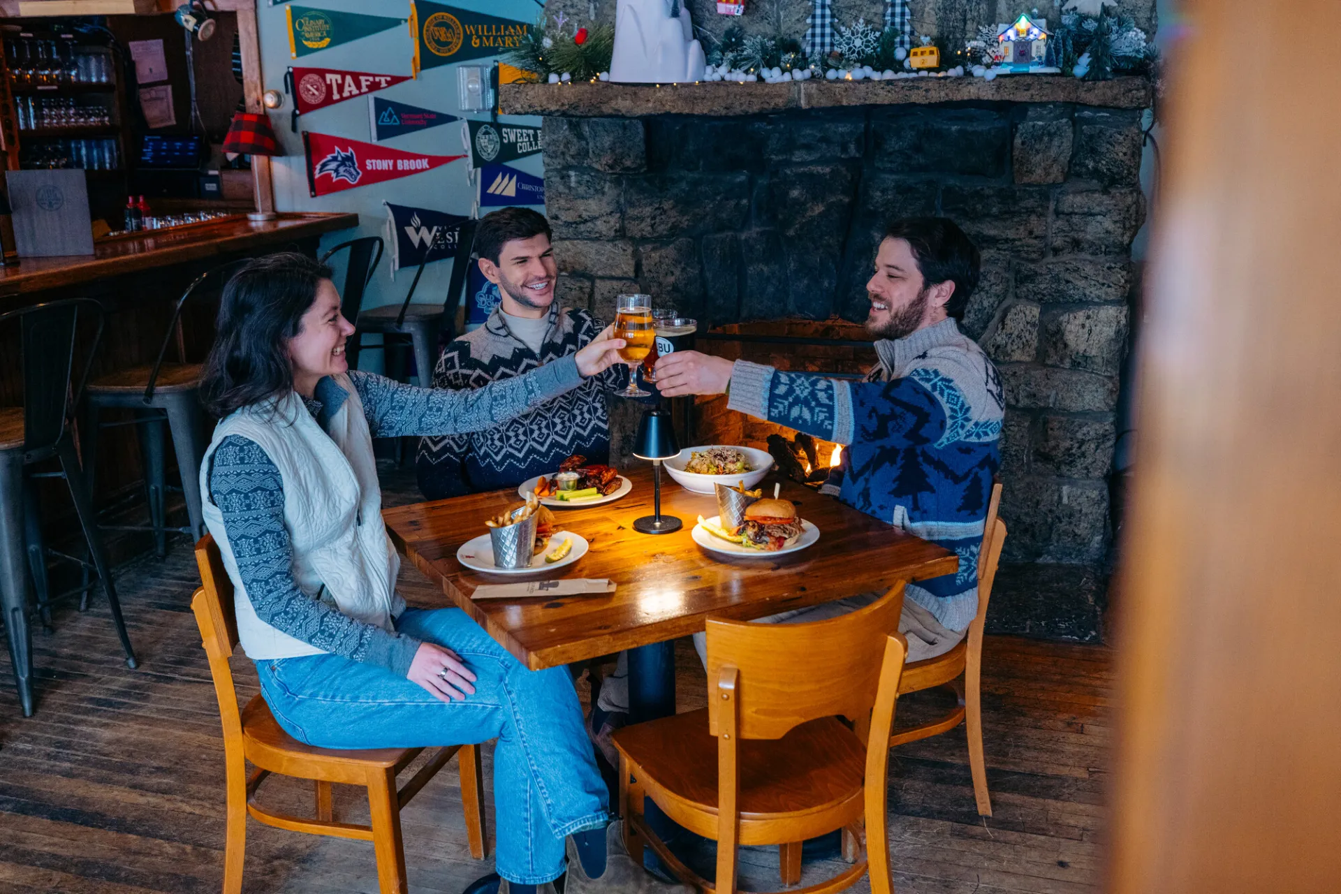A group dining in Lake Placid.