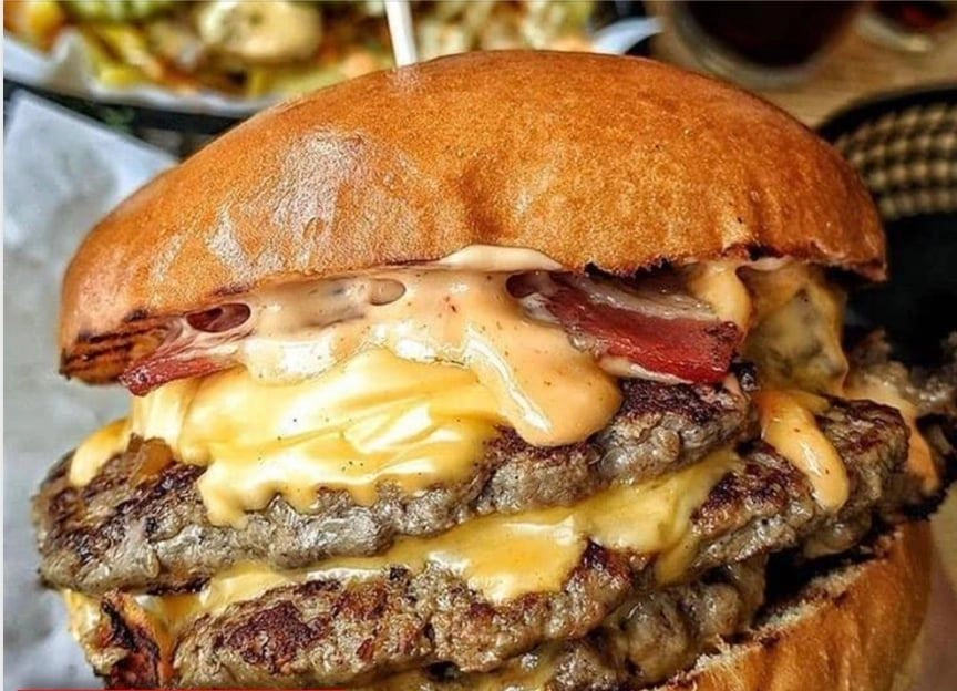A double cheese burger