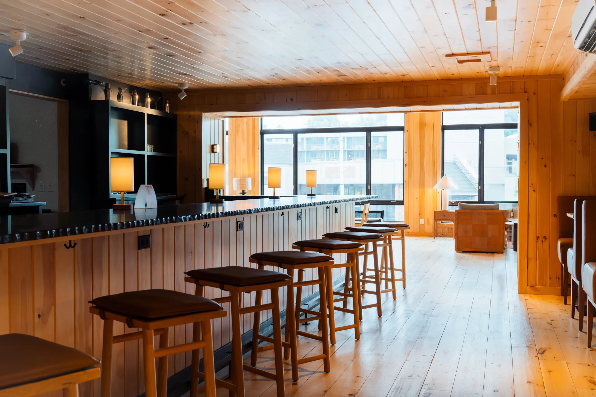 The substantial bar space looking into the great room