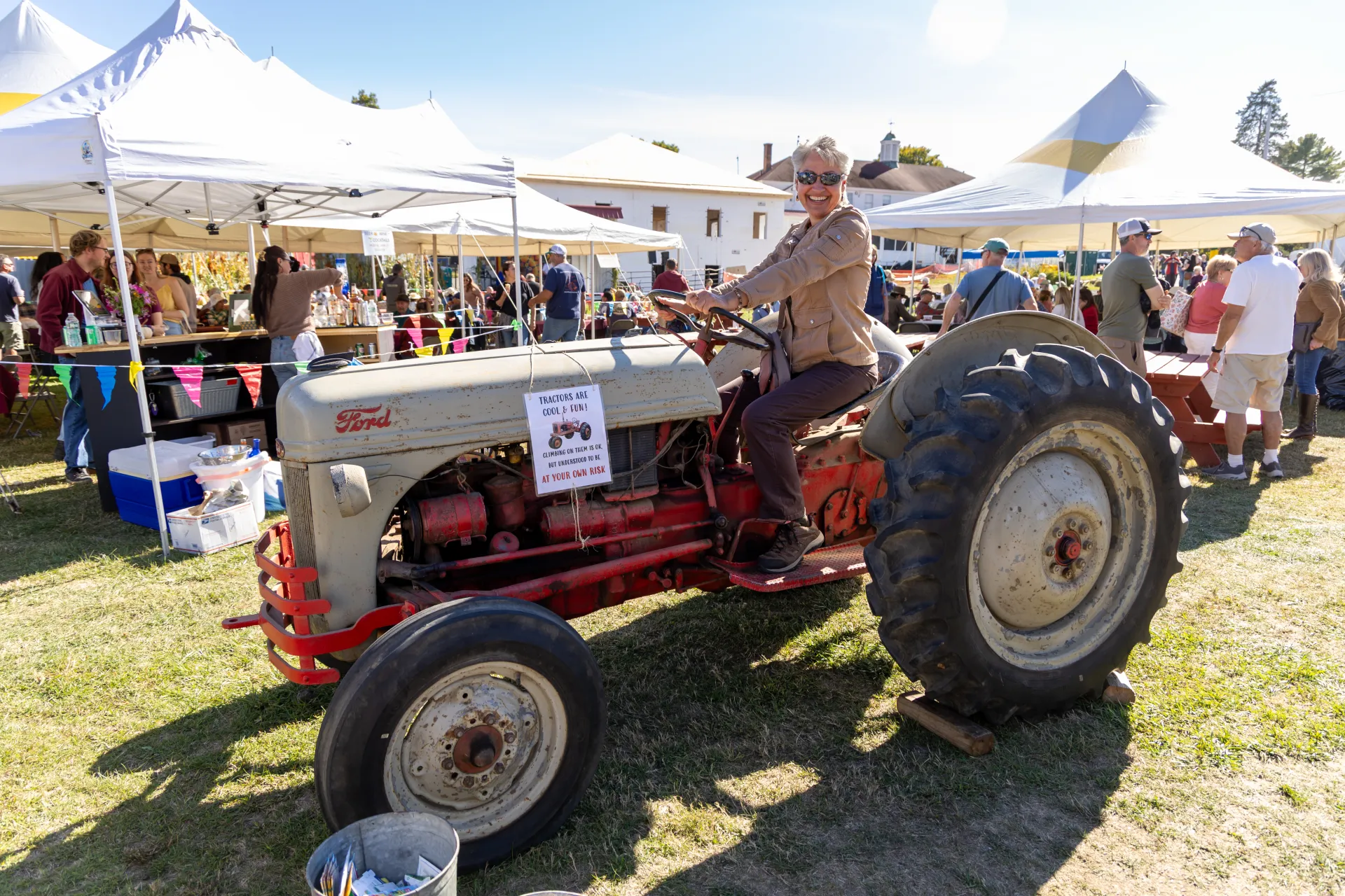 woman on a tractor