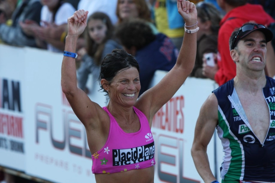 Ironman finisher crossing the line