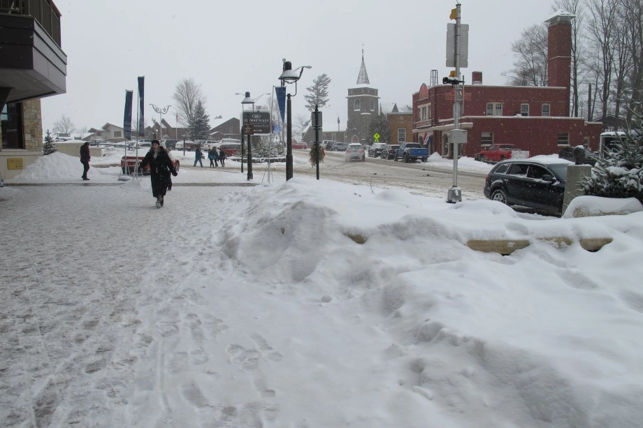 Snow piling up on Friday, Feb. 8