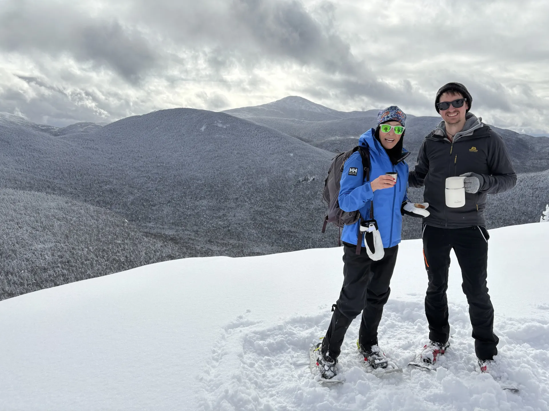 Coffee break on a snowy peak