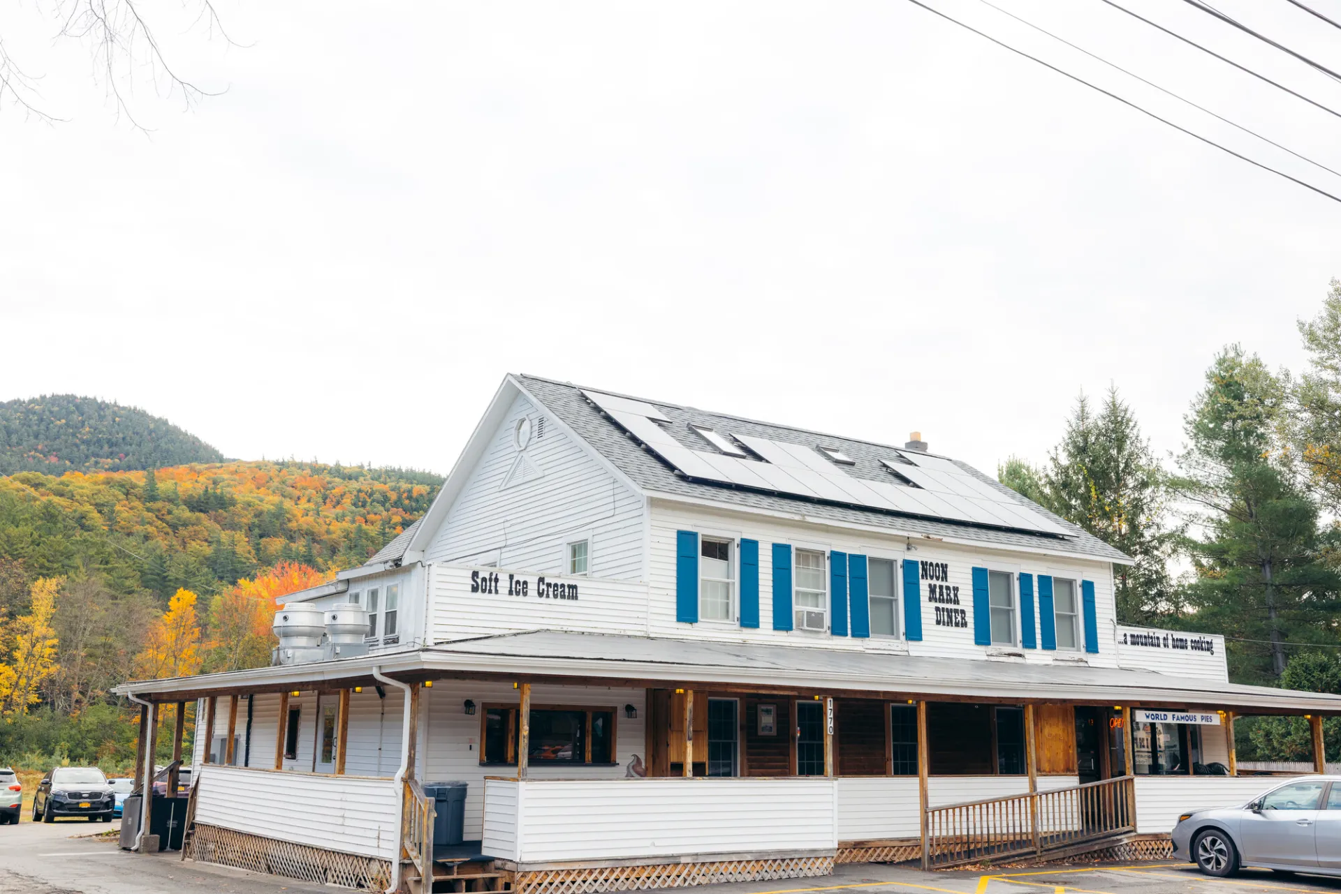 Noon Mark Diner in with fall scenery.