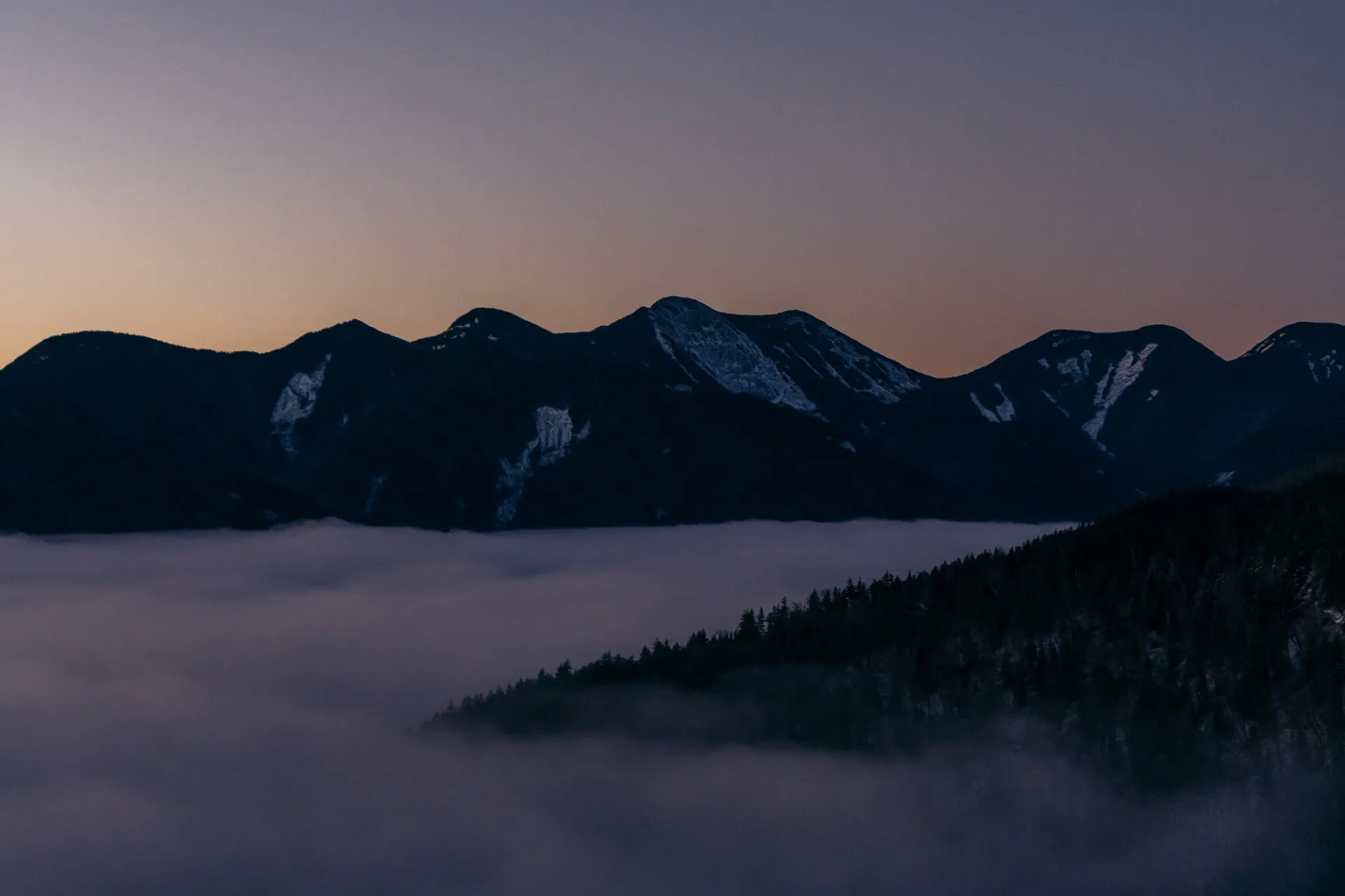 The sun about to rise on the Great Range.