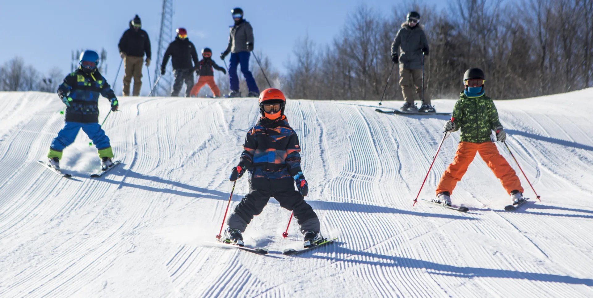 Young skiers on Mt Pisgah