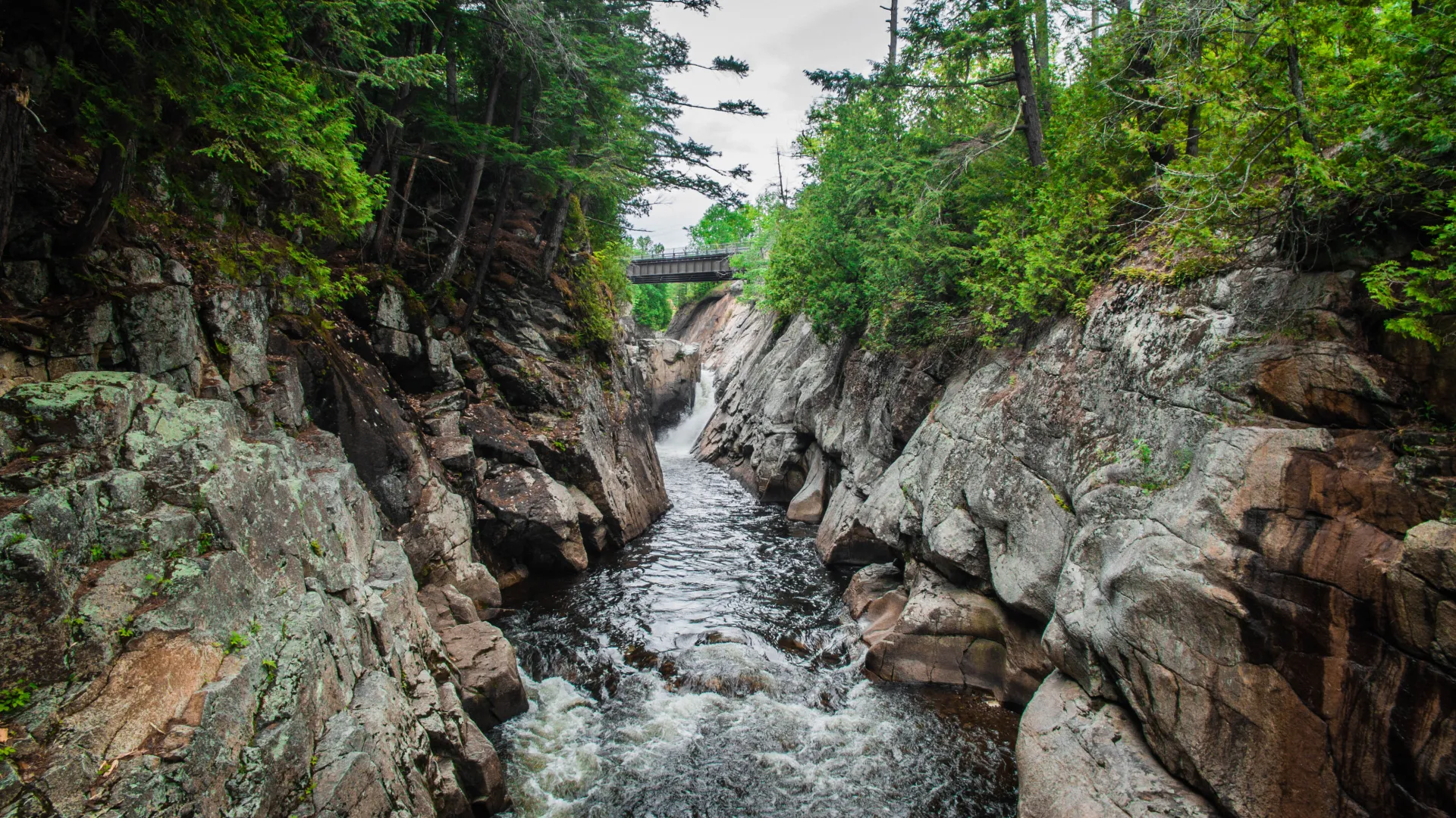 The bridge over the Ausable Flume gives an idea of its scope.