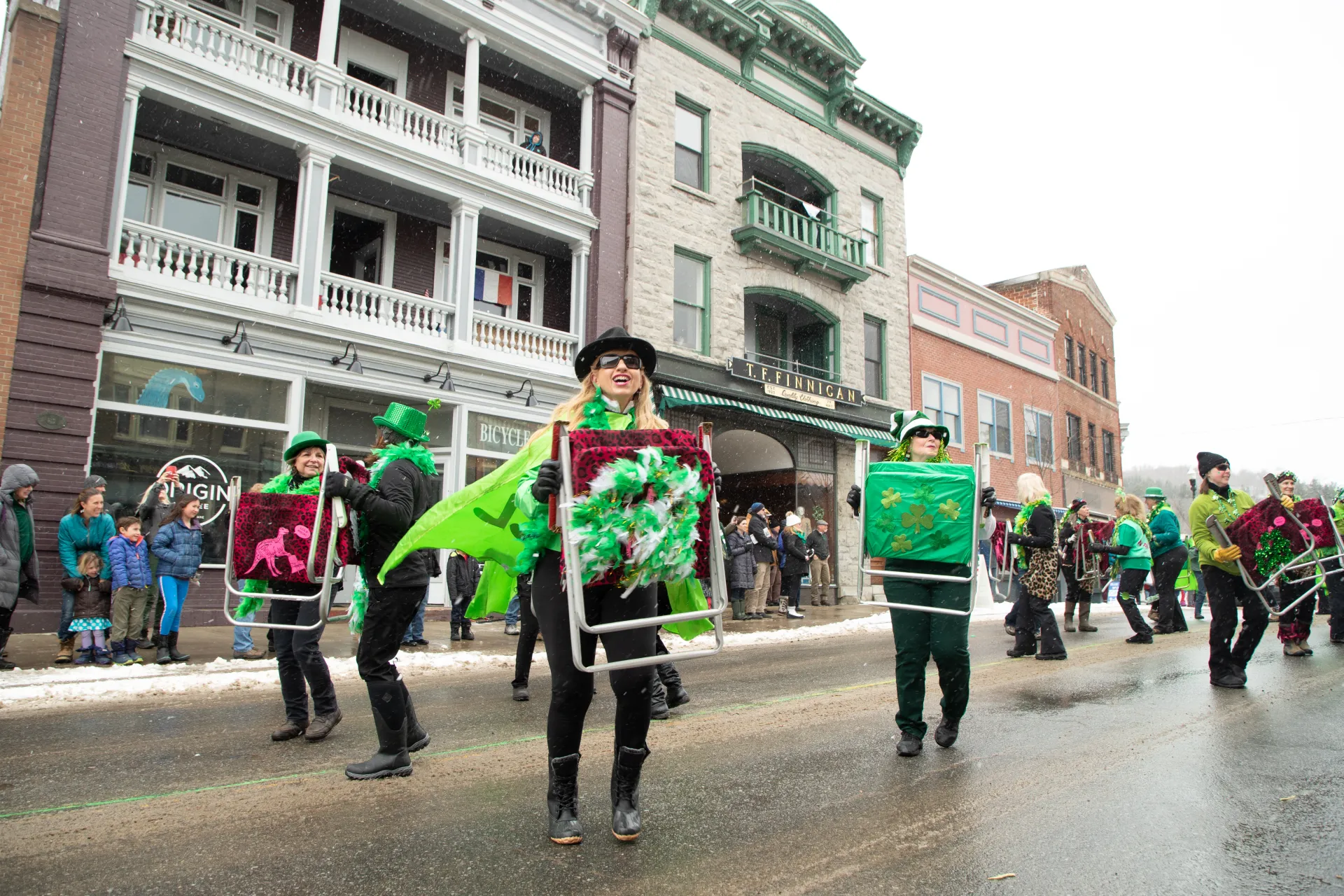 St. Patrick's Day Parade dancers dressed in festive attire