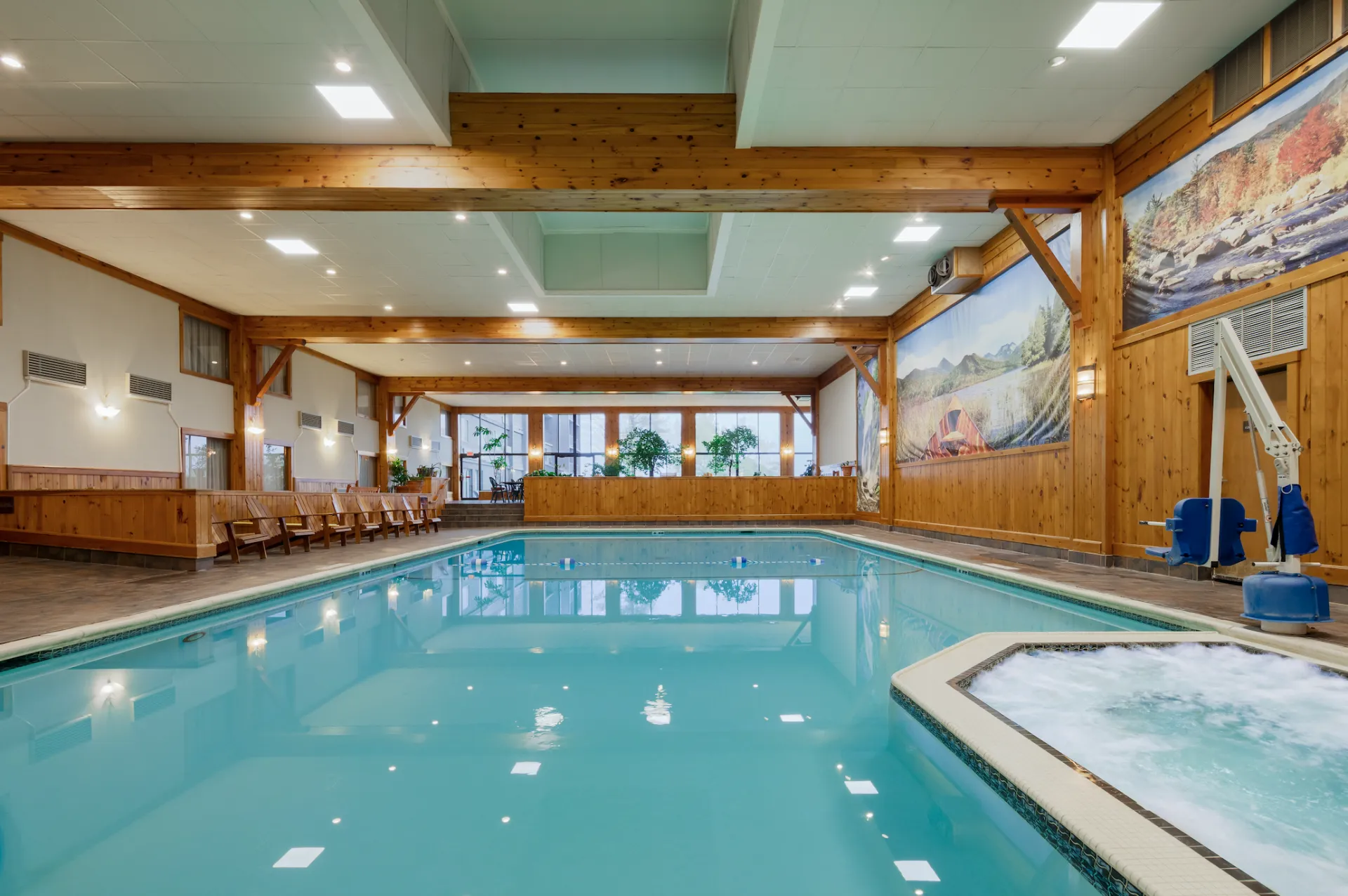 Full length view of the indoor pool at Lake Placid Club Grandview.