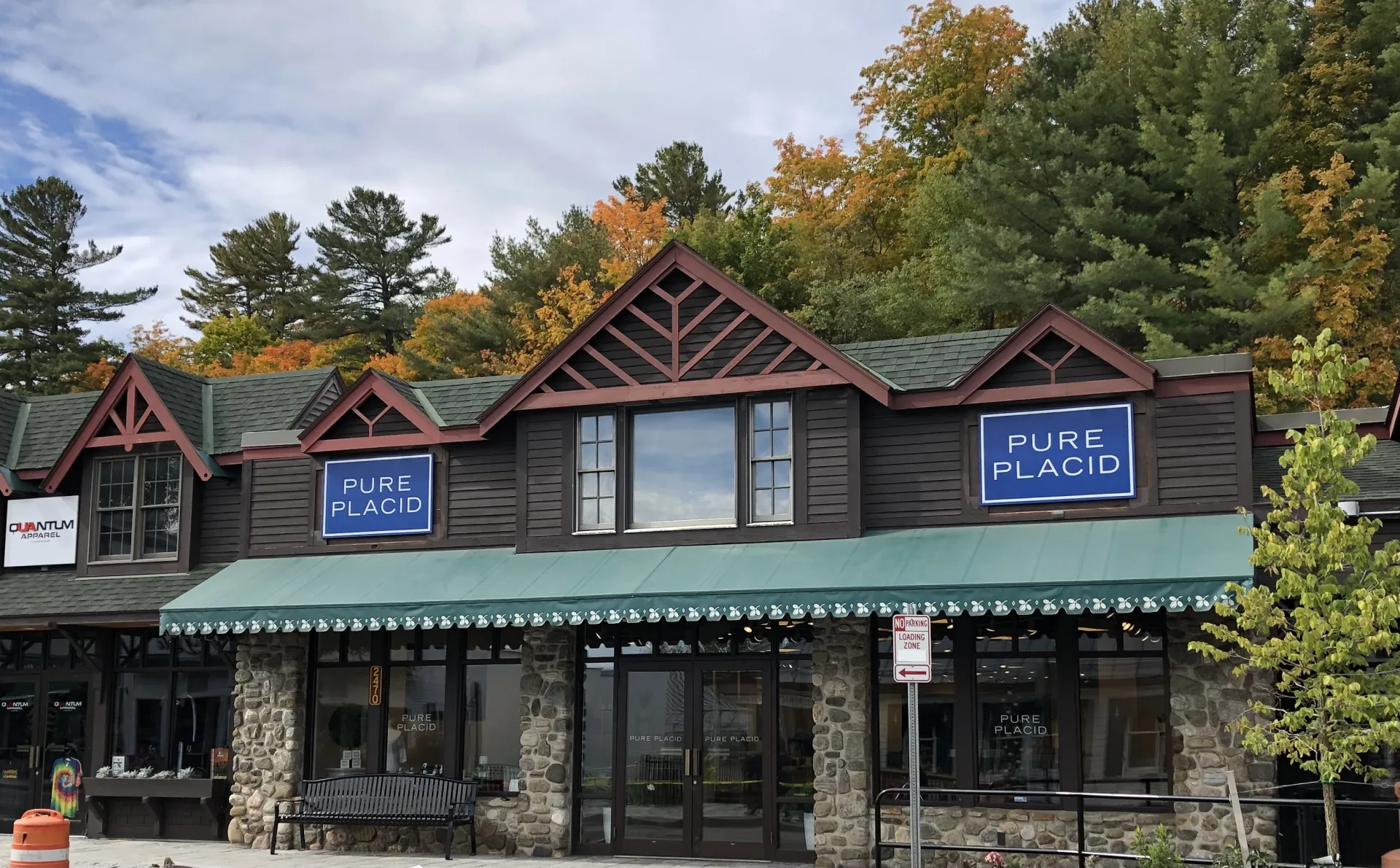 Pure Placid store front as viewed from the street