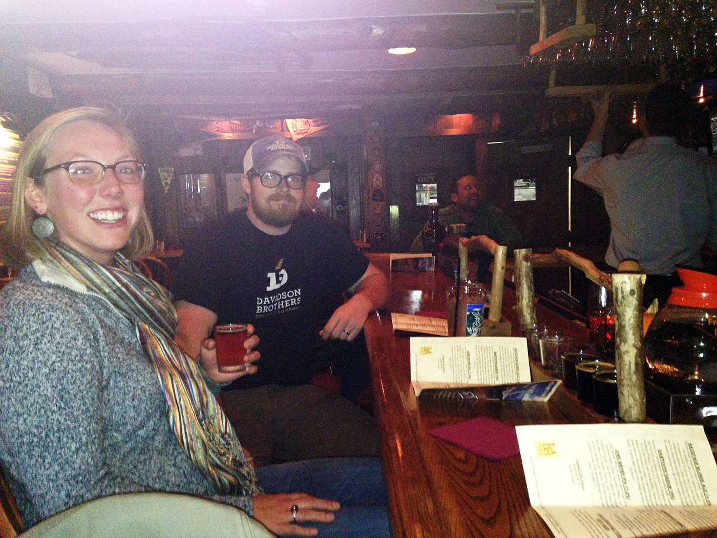 Liz &amp; Keith - a couple of friendly visitors, partaking in a tasting of their own!