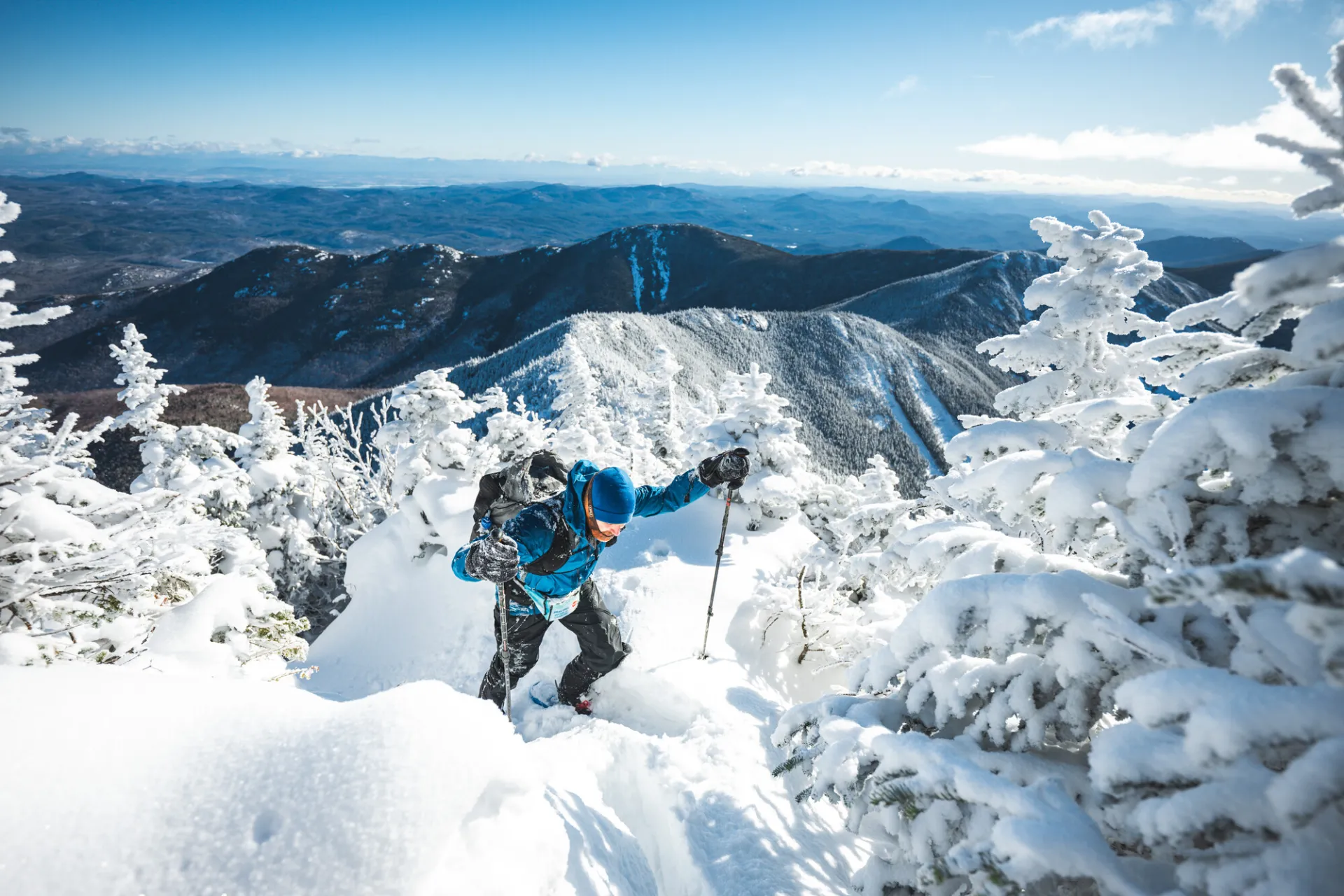 Snowshoer in the High Peaks