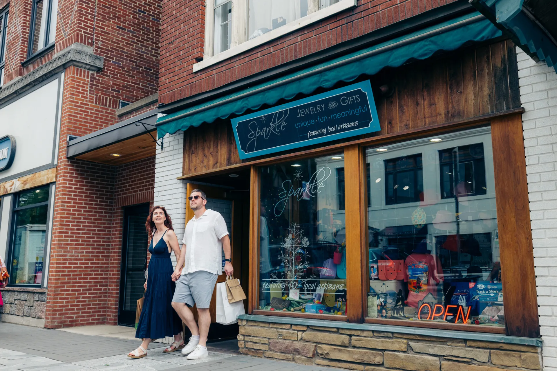 Shopping in downtown Lake Placid on Main Street.