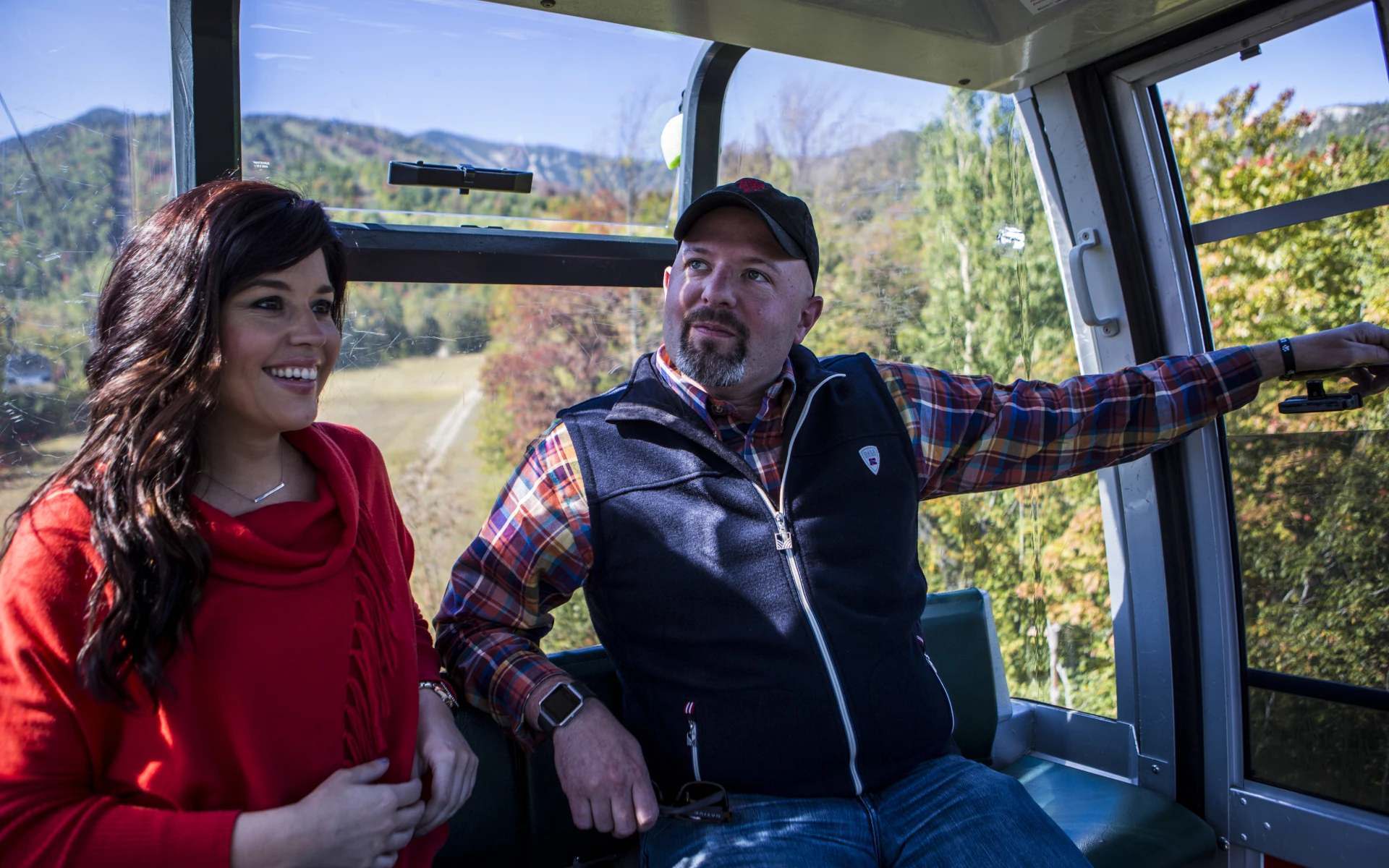 A scenic ride up the gondola at Whiteface Mountain.