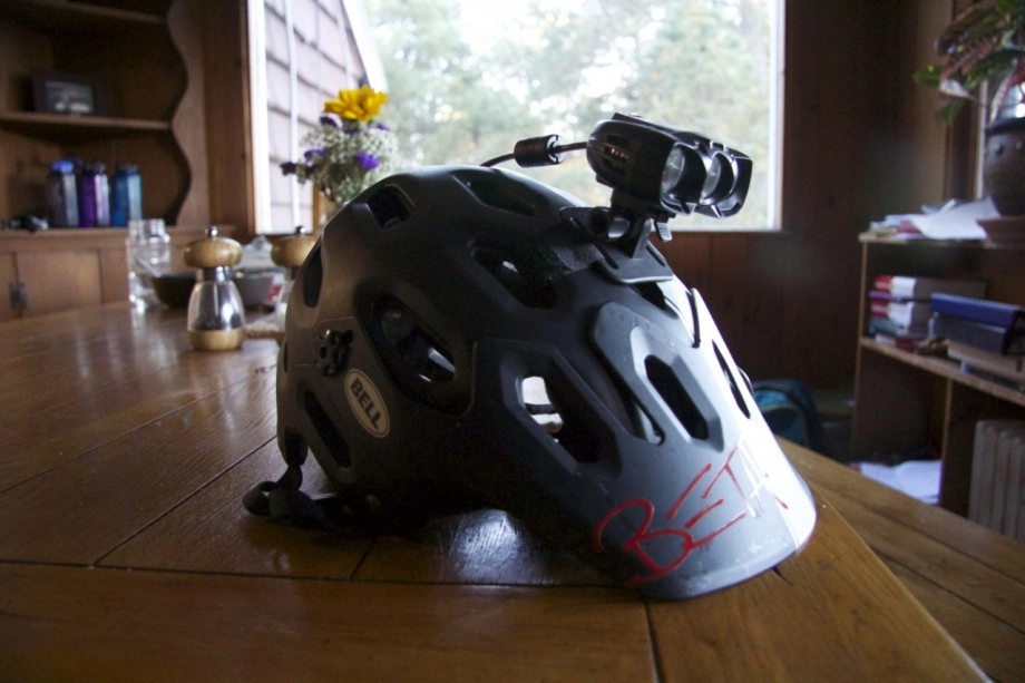 An example of a helmet mounted light