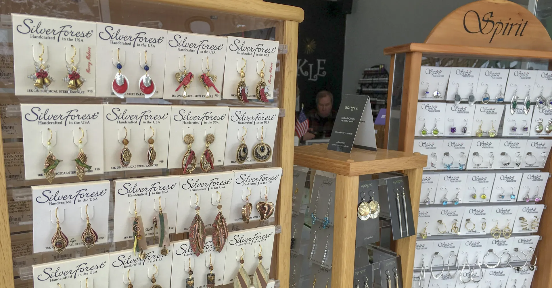 Earrings handing in Sparkle Store