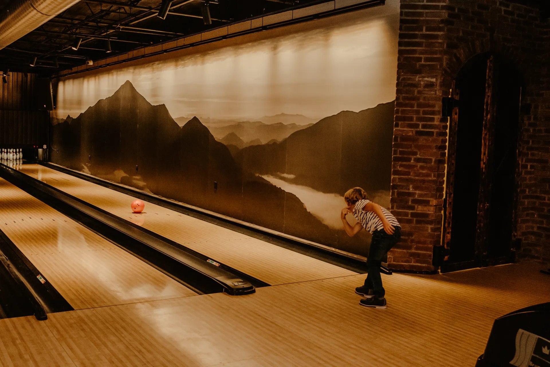 A young man gears up for a strike.