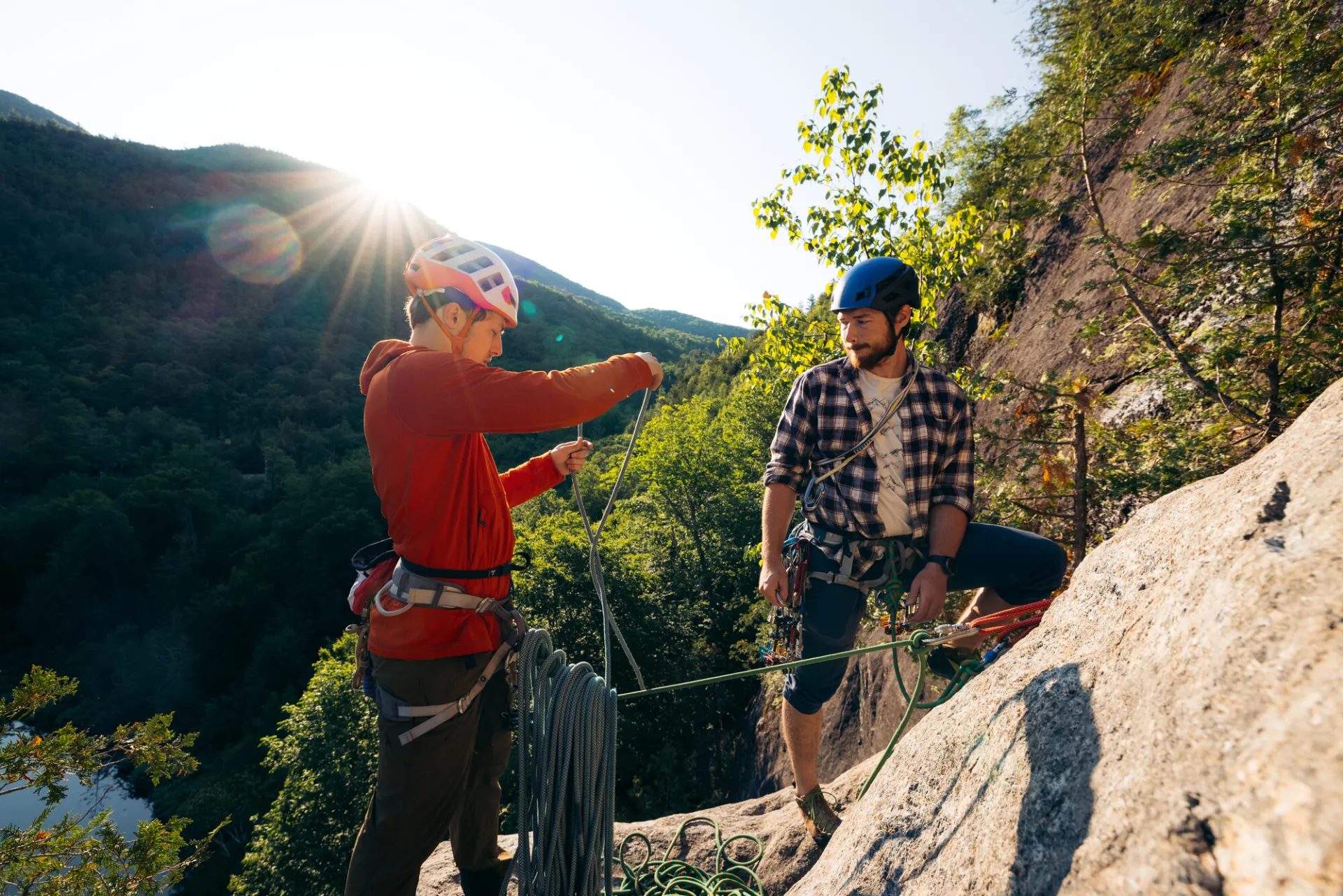 Climbing with the boys at Chapel Pond