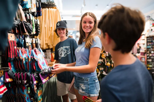 A family shops together. 