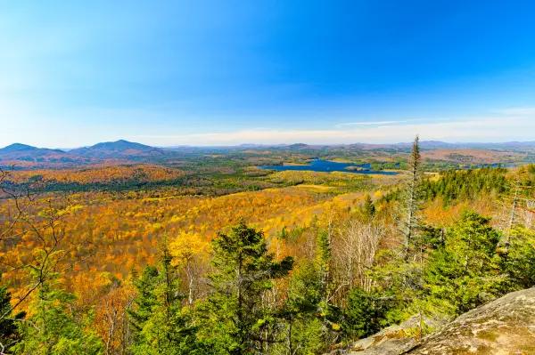 Fall views from the opening on a mountain