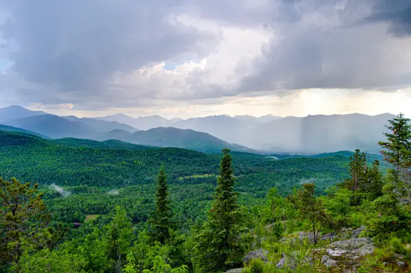 Rain showers in the mountains