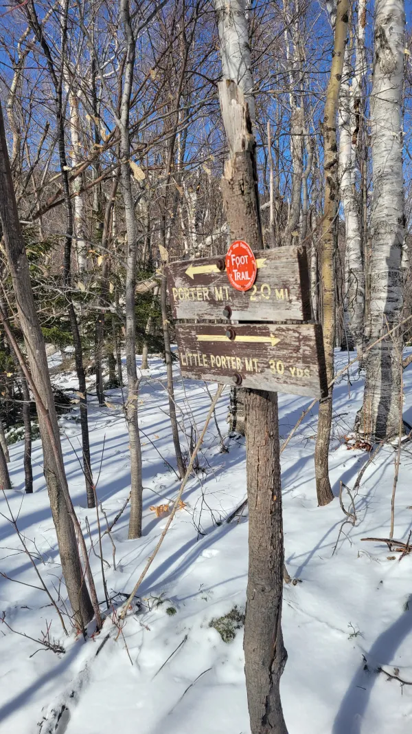 Trail sign for Little Porter