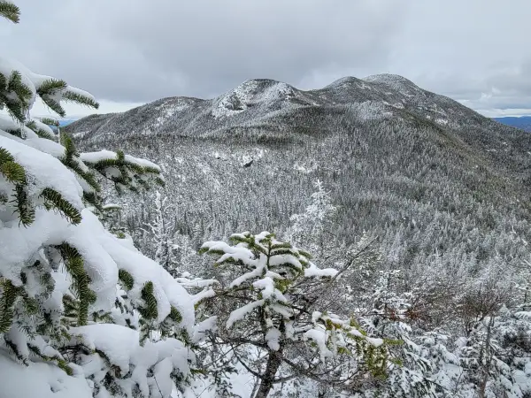 View of rocky mountains in the winter