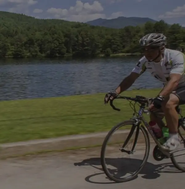 Biker at Moody Pond