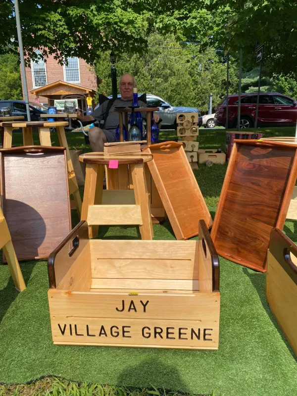 Woodcrafter with their display items