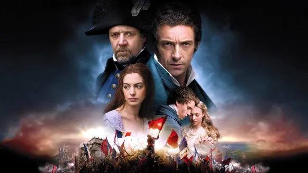 Graphic displaying the cast of Les Miserables.