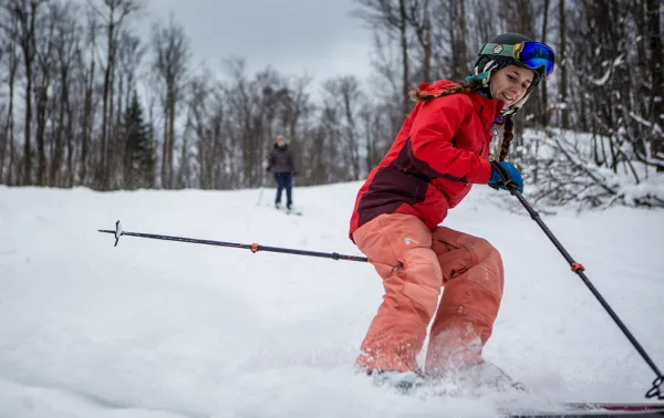 A skier at Titus Mountain