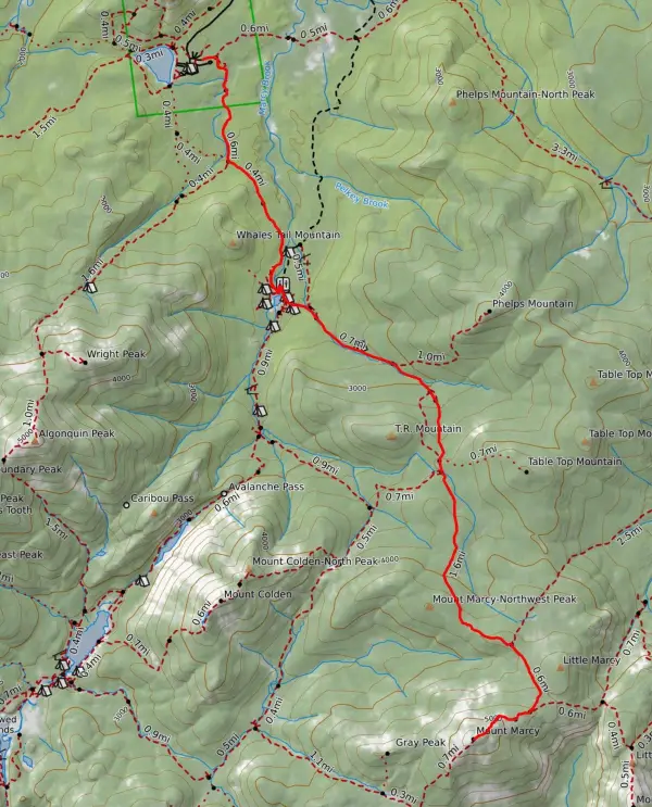 Map of a hiking trail