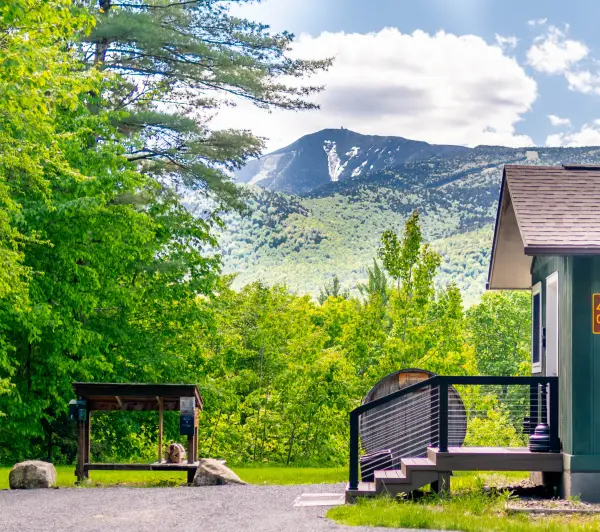 Looking at the slides on Whiteface Mountain from the Entry Porch