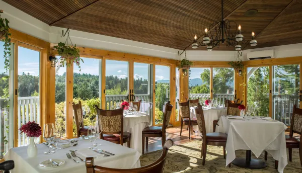 Looking at the beautiful view from the beautifully appointed dinning room
