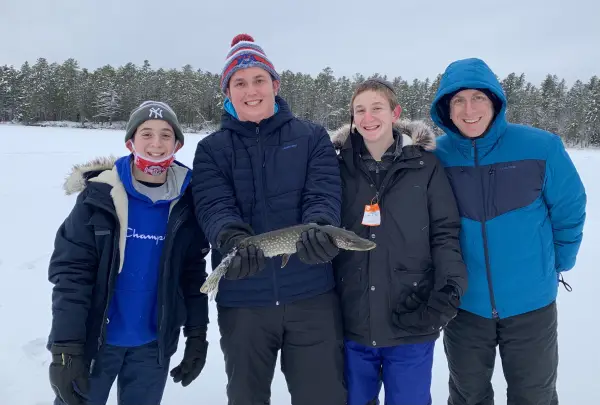 Family with their catch. 