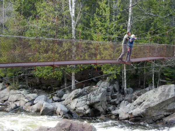Bridges have been built along the Northville-Lake Placid Trail for help negotiating tricky areas.