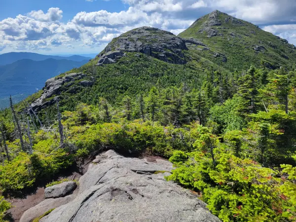 Two large rocky summits