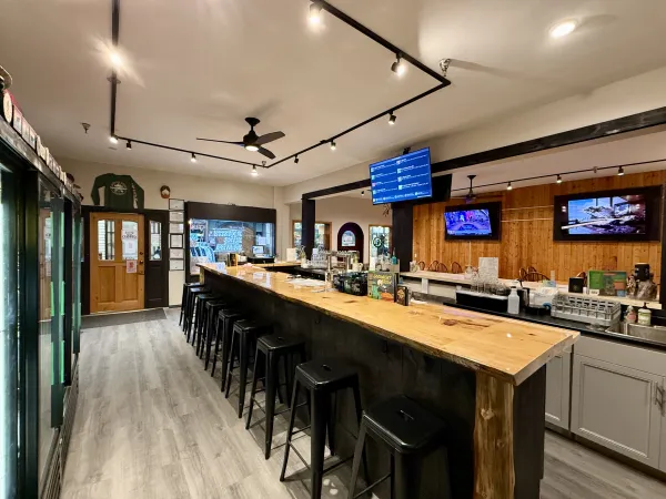 Bar area at Raquette River Brewing Taproom
